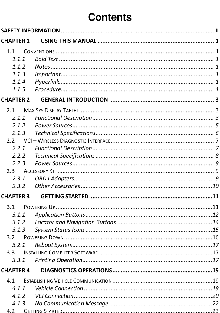Page 4 of Autel Intelligent Tech MAXISYSMY906BT AUTOMOTIVE DIAGNOSTIC & ANALYSIS SYSTEM User Manual 
