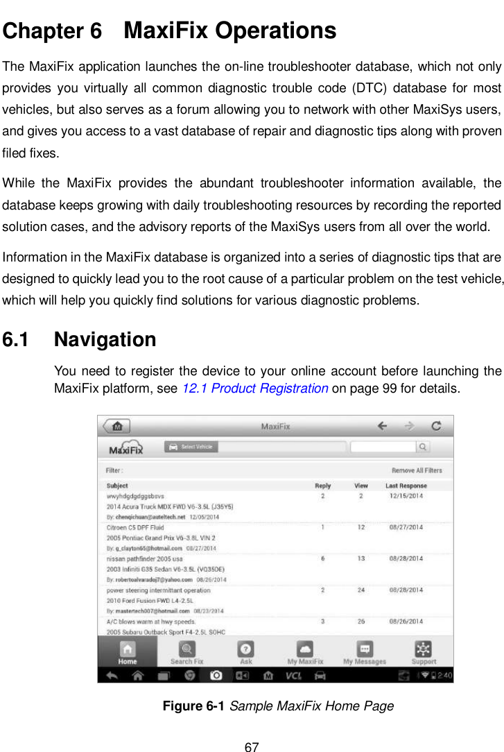 Page 74 of Autel Intelligent Tech MAXISYSMY906BT AUTOMOTIVE DIAGNOSTIC & ANALYSIS SYSTEM User Manual 