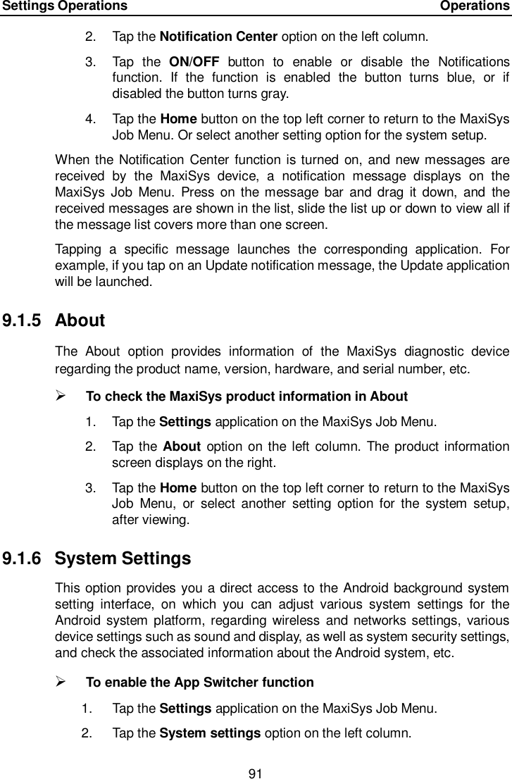 Page 98 of Autel Intelligent Tech MAXISYSMY906BT AUTOMOTIVE DIAGNOSTIC & ANALYSIS SYSTEM User Manual 