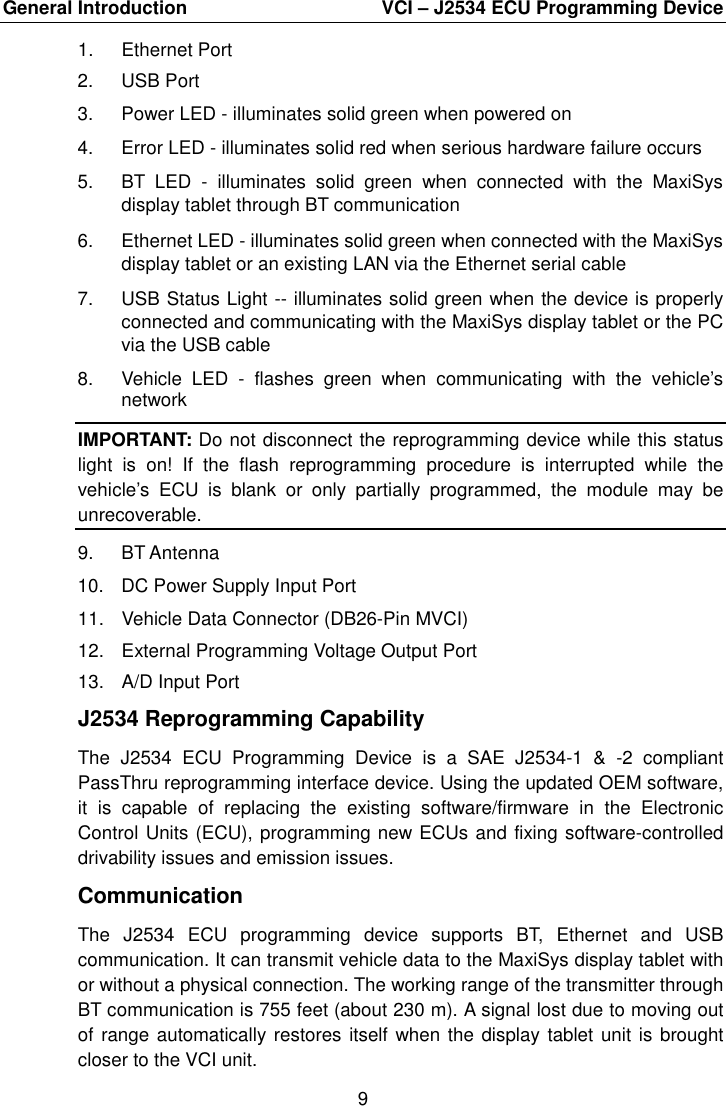 Page 16 of Autel Intelligent Tech MAXISYSMY9082 AUTOMOTIVE DIAGNOSTIC & ANALYSIS SYSTEM User Manual 