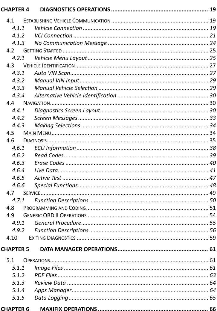 Page 5 of Autel Intelligent Tech MAXISYSMY9082 AUTOMOTIVE DIAGNOSTIC & ANALYSIS SYSTEM User Manual 