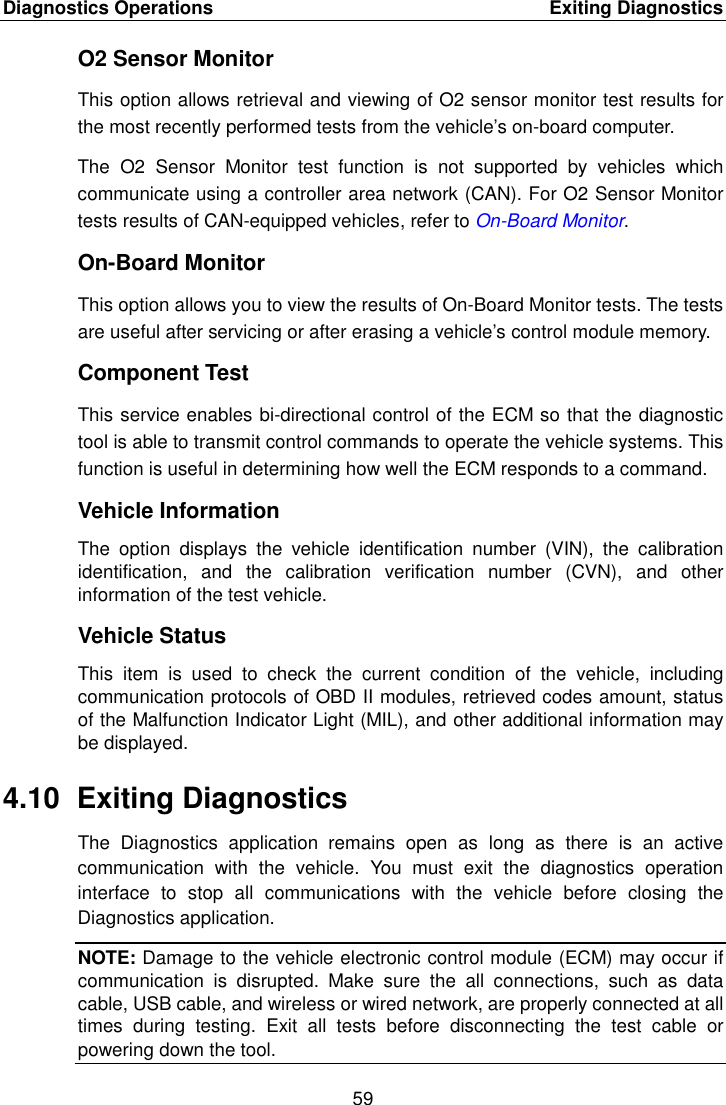 Page 66 of Autel Intelligent Tech MAXISYSMY9082 AUTOMOTIVE DIAGNOSTIC & ANALYSIS SYSTEM User Manual 