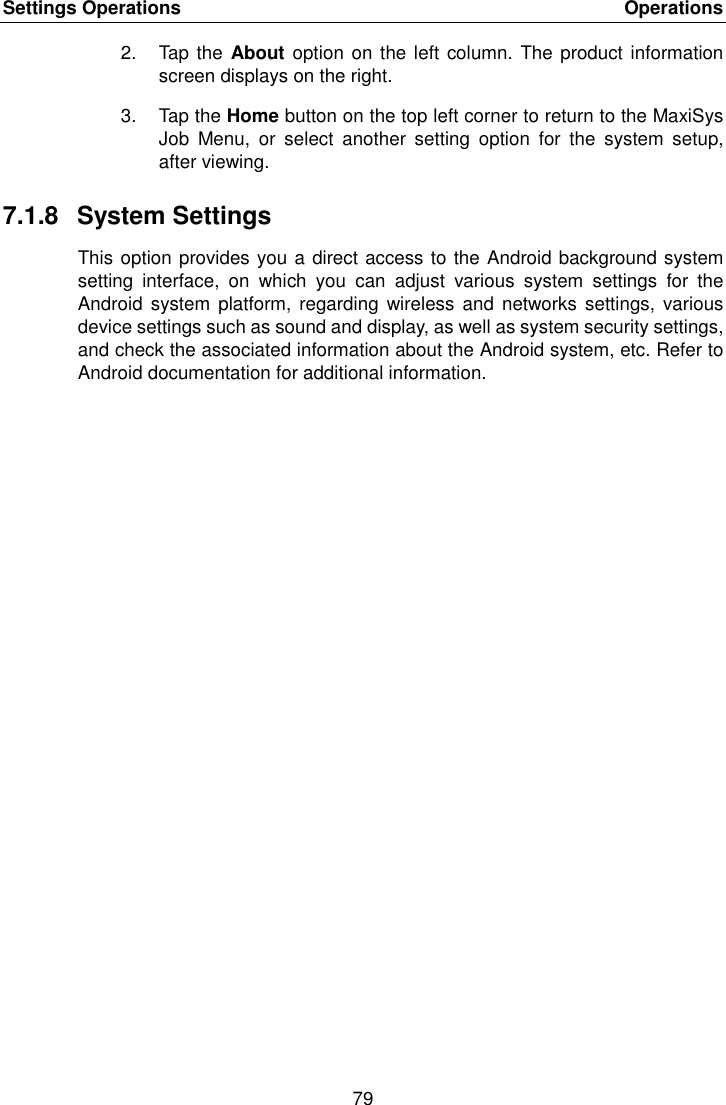 Page 86 of Autel Intelligent Tech MAXISYSMY9082 AUTOMOTIVE DIAGNOSTIC & ANALYSIS SYSTEM User Manual 