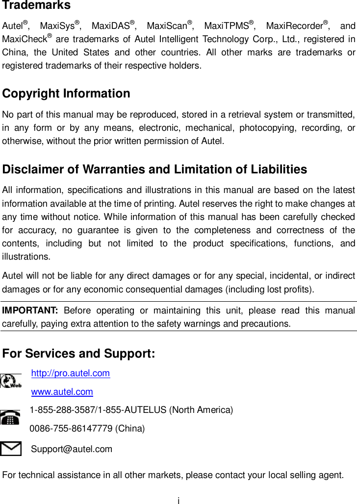 Page 1 of Autel Intelligent Technology MAXISYSELITE2 AUTOMOTIVE DIAGNOSTIC & ANALYSIS SYSTEM User Manual 