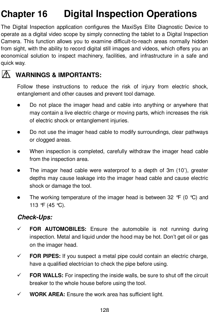 Page 135 of Autel Intelligent Technology MAXISYSELITE2 AUTOMOTIVE DIAGNOSTIC & ANALYSIS SYSTEM User Manual 
