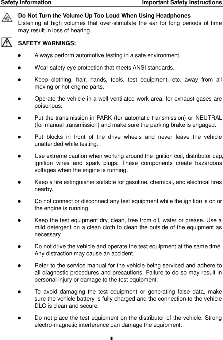 Page 3 of Autel Intelligent Technology MAXISYSELITE2 AUTOMOTIVE DIAGNOSTIC & ANALYSIS SYSTEM User Manual 