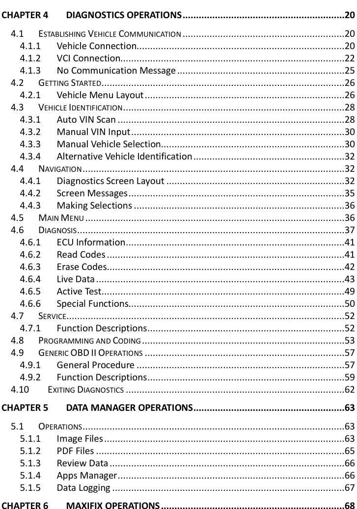 Page 5 of Autel Intelligent Technology MAXISYSELITE2 AUTOMOTIVE DIAGNOSTIC & ANALYSIS SYSTEM User Manual 