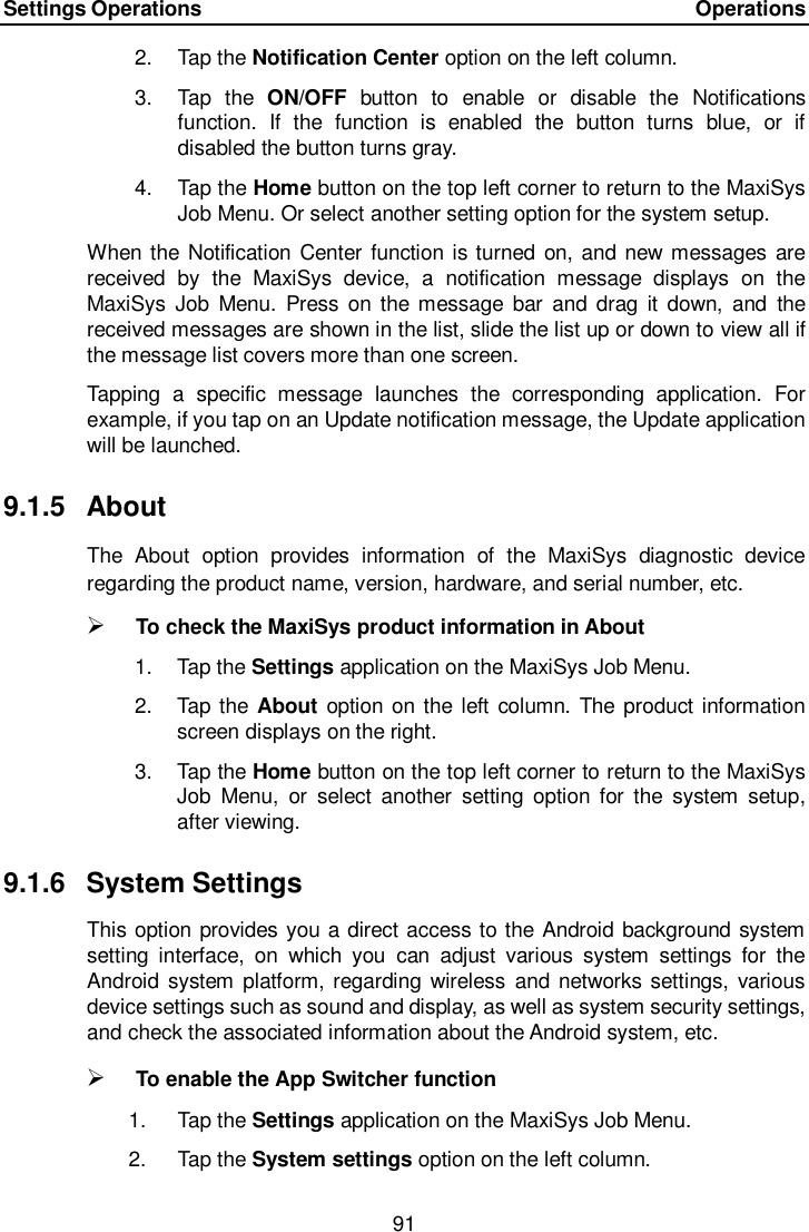 Page 98 of Autel Intelligent Technology MAXISYSMY906BT AUTOMOTIVE DIAGNOSTIC & ANALYSIS SYSTEM User Manual 