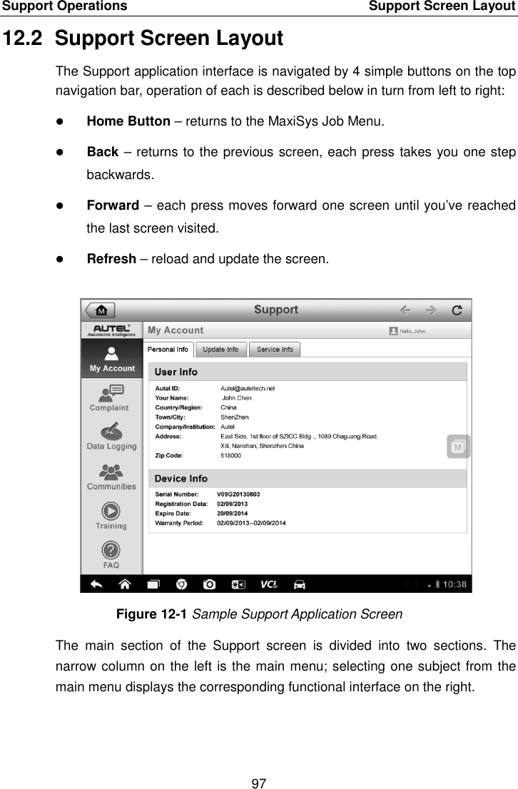 Page 104 of Autel Intelligent Technology MAXISYSMY9082 AUTOMOTIVE DIAGNOSTIC & ANALYSIS SYSTEM User Manual 