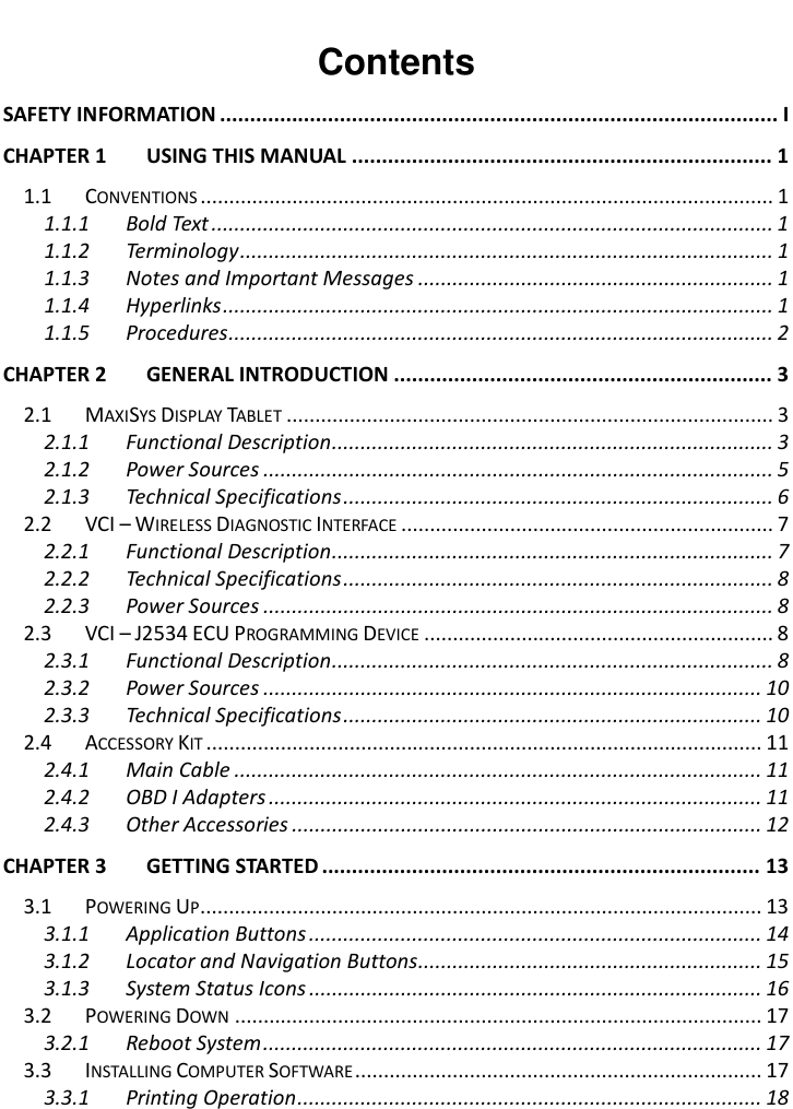 Page 4 of Autel Intelligent Technology MAXISYSMY9082 AUTOMOTIVE DIAGNOSTIC & ANALYSIS SYSTEM User Manual 