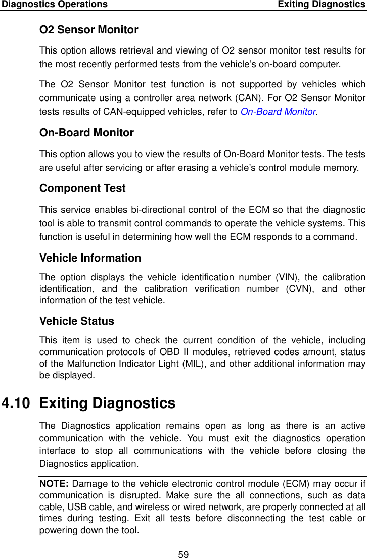 Page 66 of Autel Intelligent Technology MAXISYSMY9082 AUTOMOTIVE DIAGNOSTIC & ANALYSIS SYSTEM User Manual 