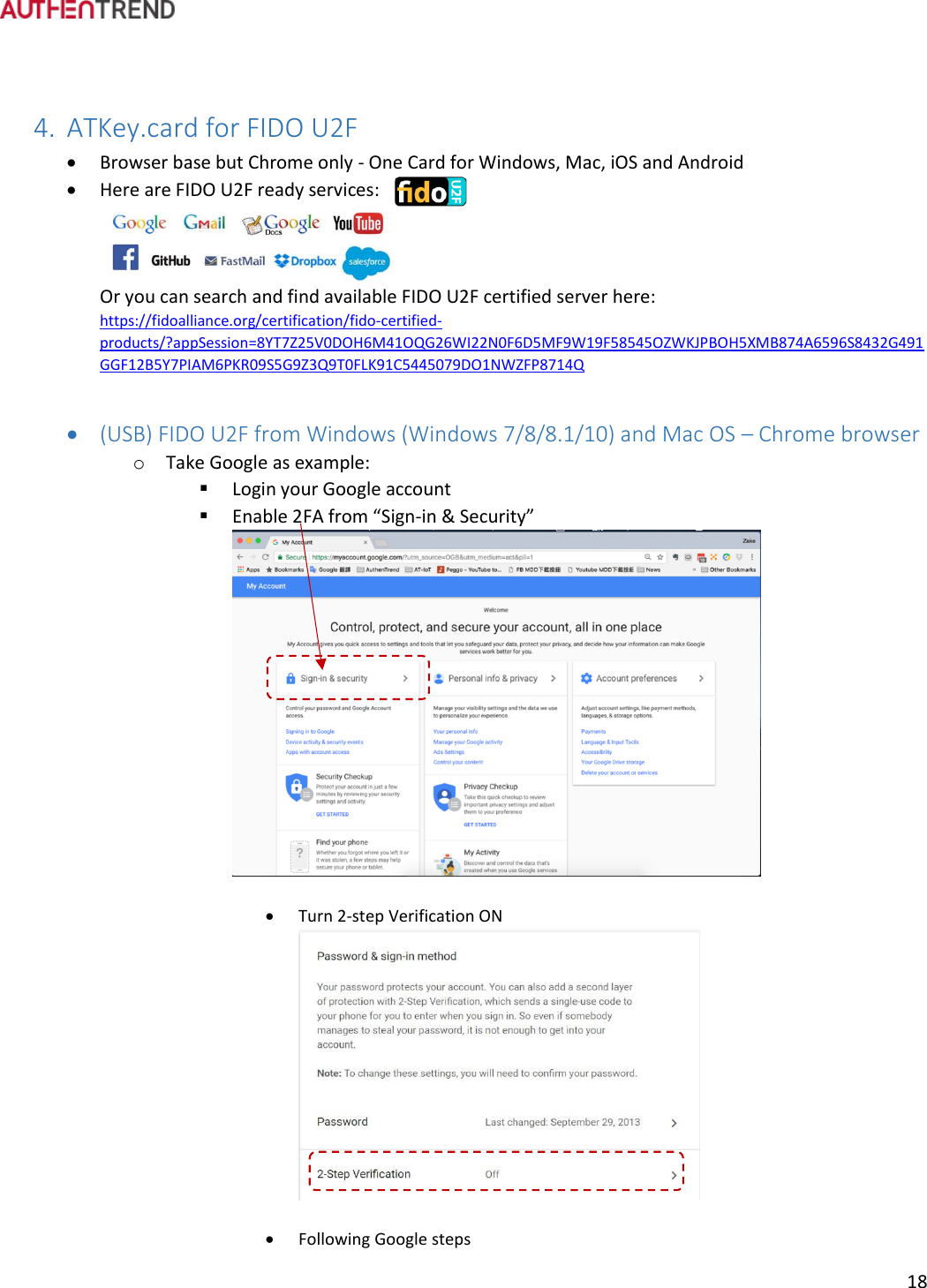 Page 19 of Authentrend TECHNOLOGY ATKEYCARD1 ATKey.card User Manual ATKey card User Guide