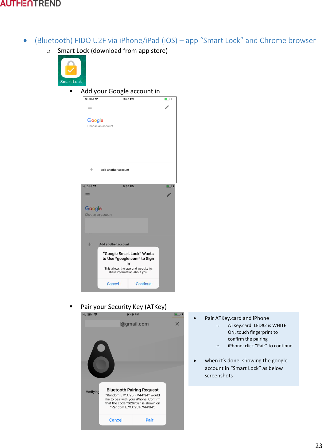 Page 24 of Authentrend TECHNOLOGY ATKEYCARD1 ATKey.card User Manual ATKey card User Guide