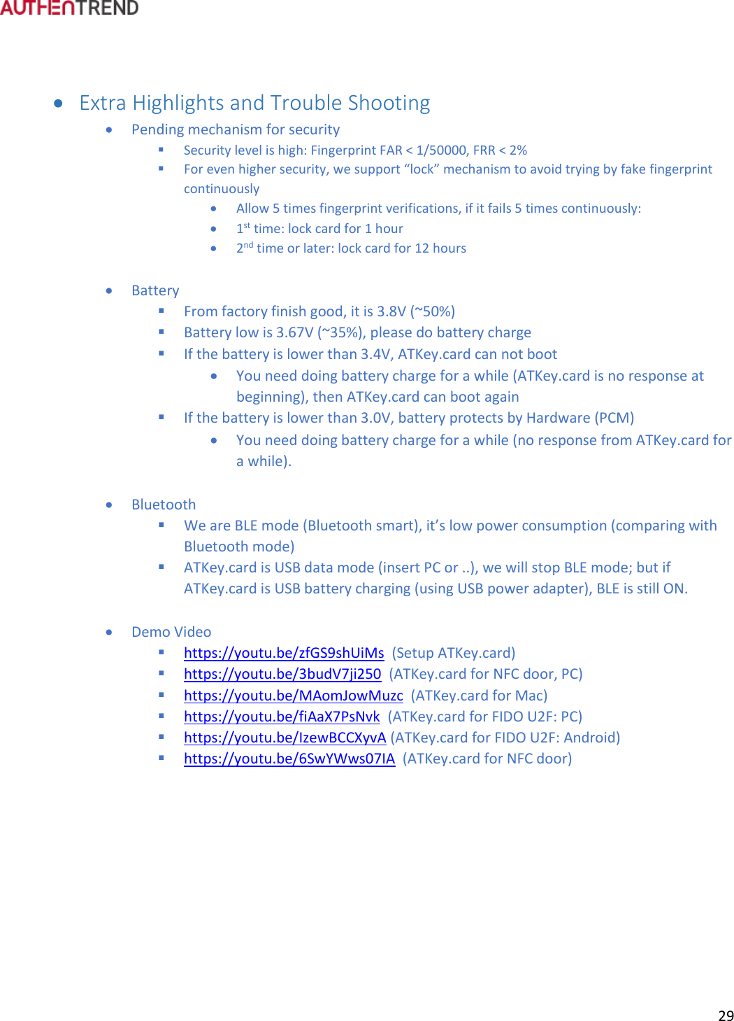 Page 30 of Authentrend TECHNOLOGY ATKEYCARD1 ATKey.card User Manual ATKey card User Guide