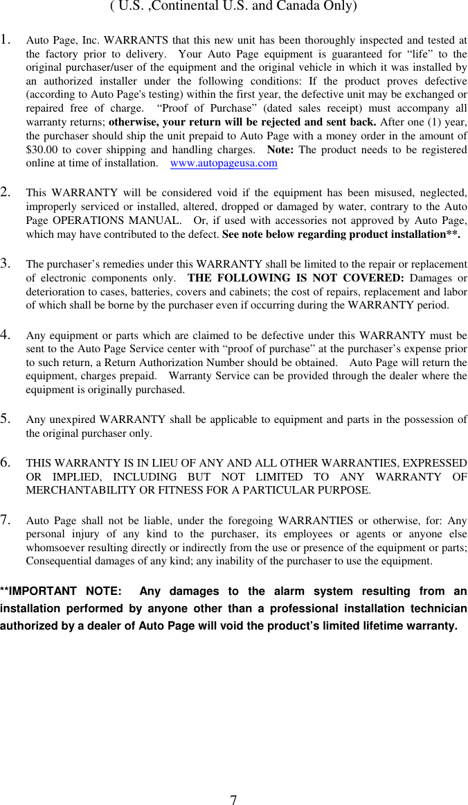 Page 7 of 12 - Auto-Page Auto-Page-C3-Rs603-Owners-Manual RS-603 OPER Manual 7908
