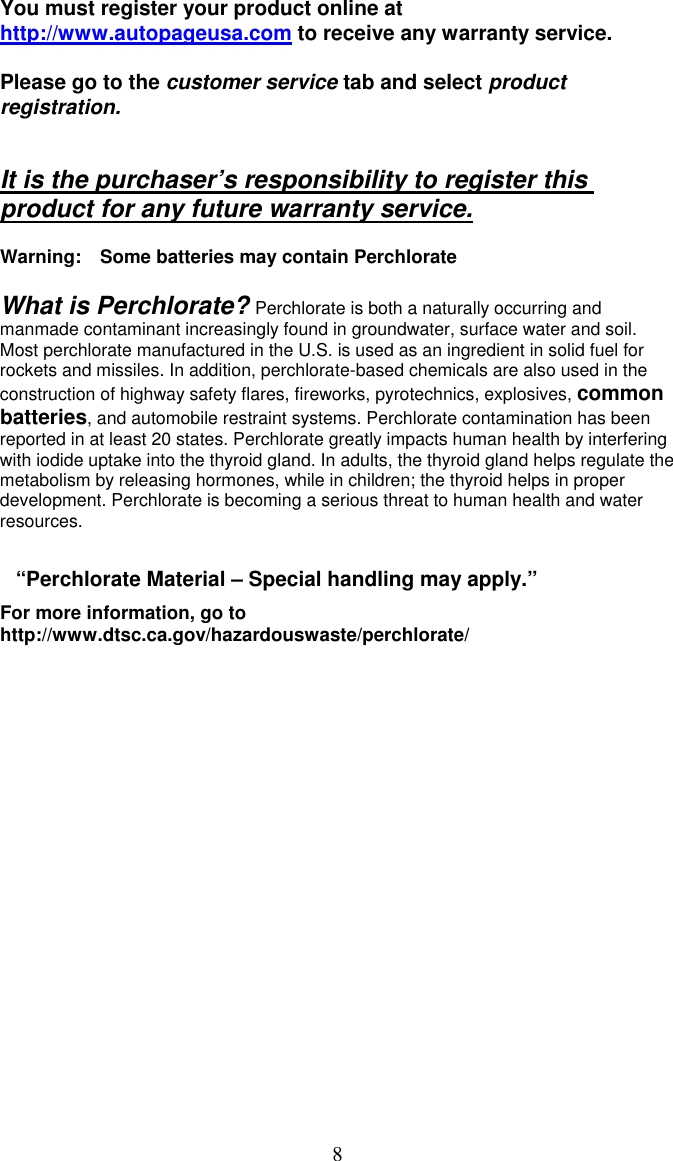 Page 8 of 12 - Auto-Page Auto-Page-C3-Rs603-Owners-Manual RS-603 OPER Manual 7908