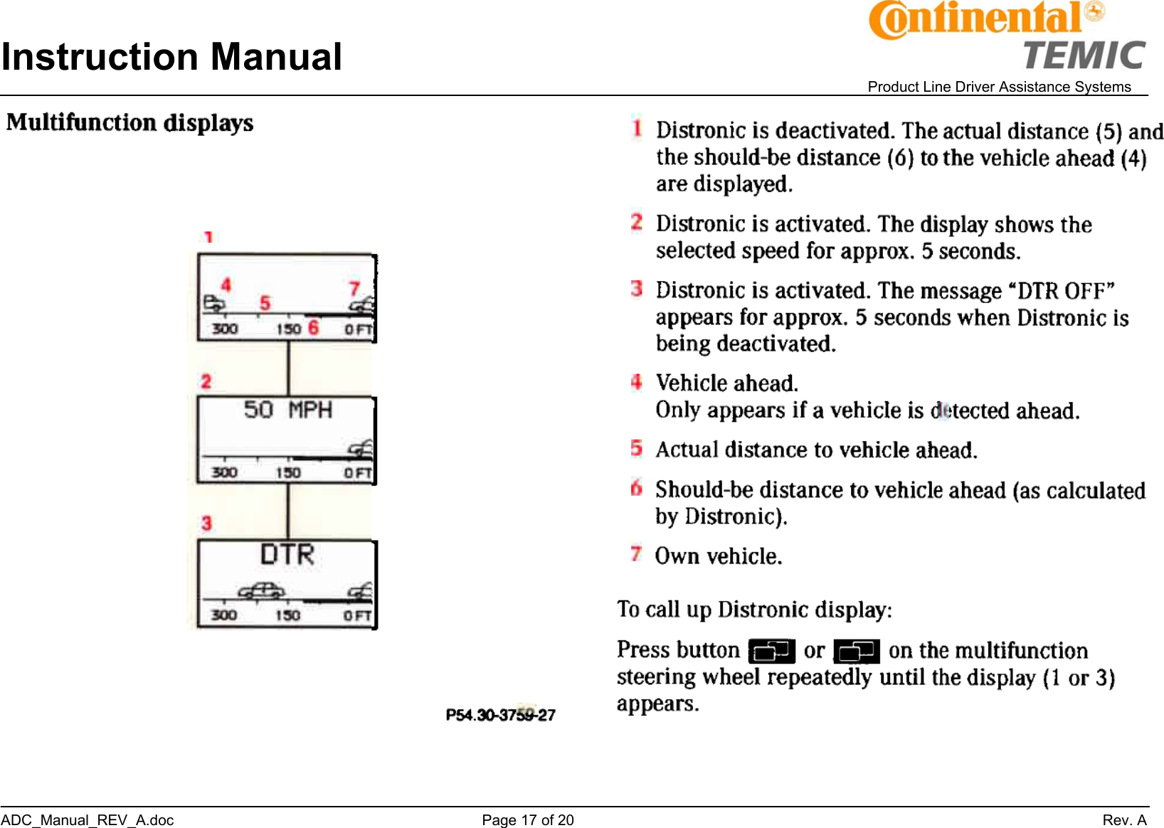 Instruction Manual    Product Line Driver Assistance Systems ADC_Manual_REV_A.doc     Page 17 of 20                 Rev. A   