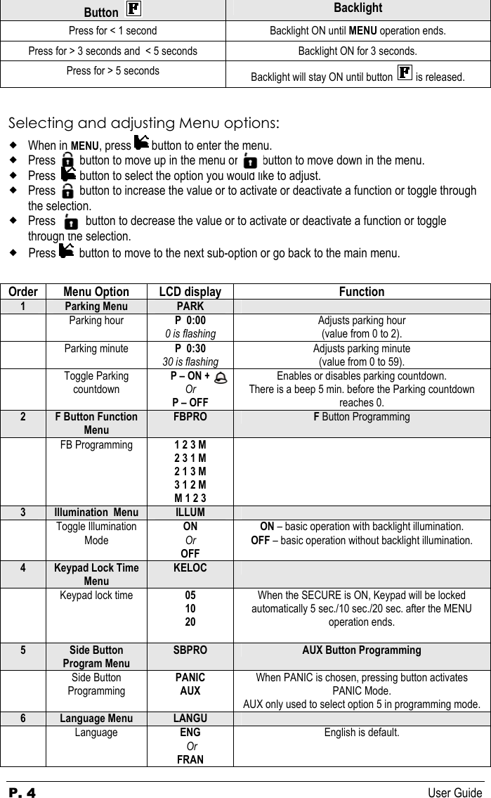 Page 4 of 12 - Autostart Autostart-Keyless-Entry-And-Alarm-System-Asl-550-Users-Manual ASL-550TW-FM_ug_en_h100s200v100_070829