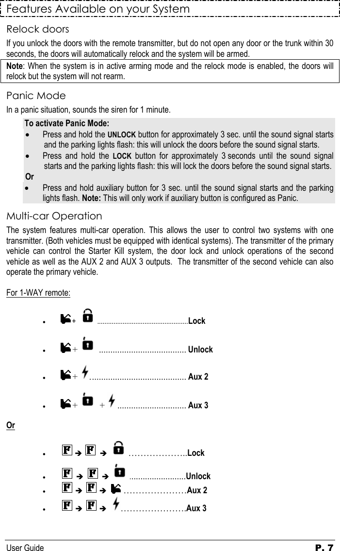 Page 7 of 12 - Autostart Autostart-Keyless-Entry-And-Alarm-System-Asl-550-Users-Manual ASL-550TW-FM_ug_en_h100s200v100_070829