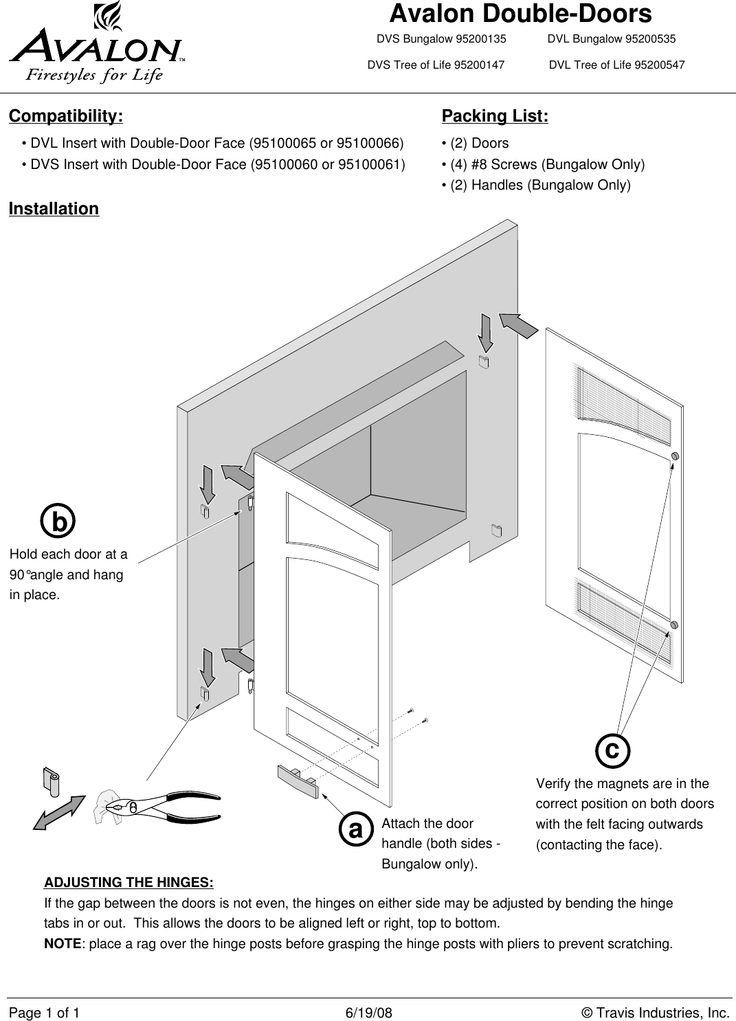 Page 1 of 1 - Avalon-Stoves Avalon-Stoves-Dvs-Bungalow-95200135-Users-Manual-  Avalon-stoves-dvs-bungalow-95200135-users-manual