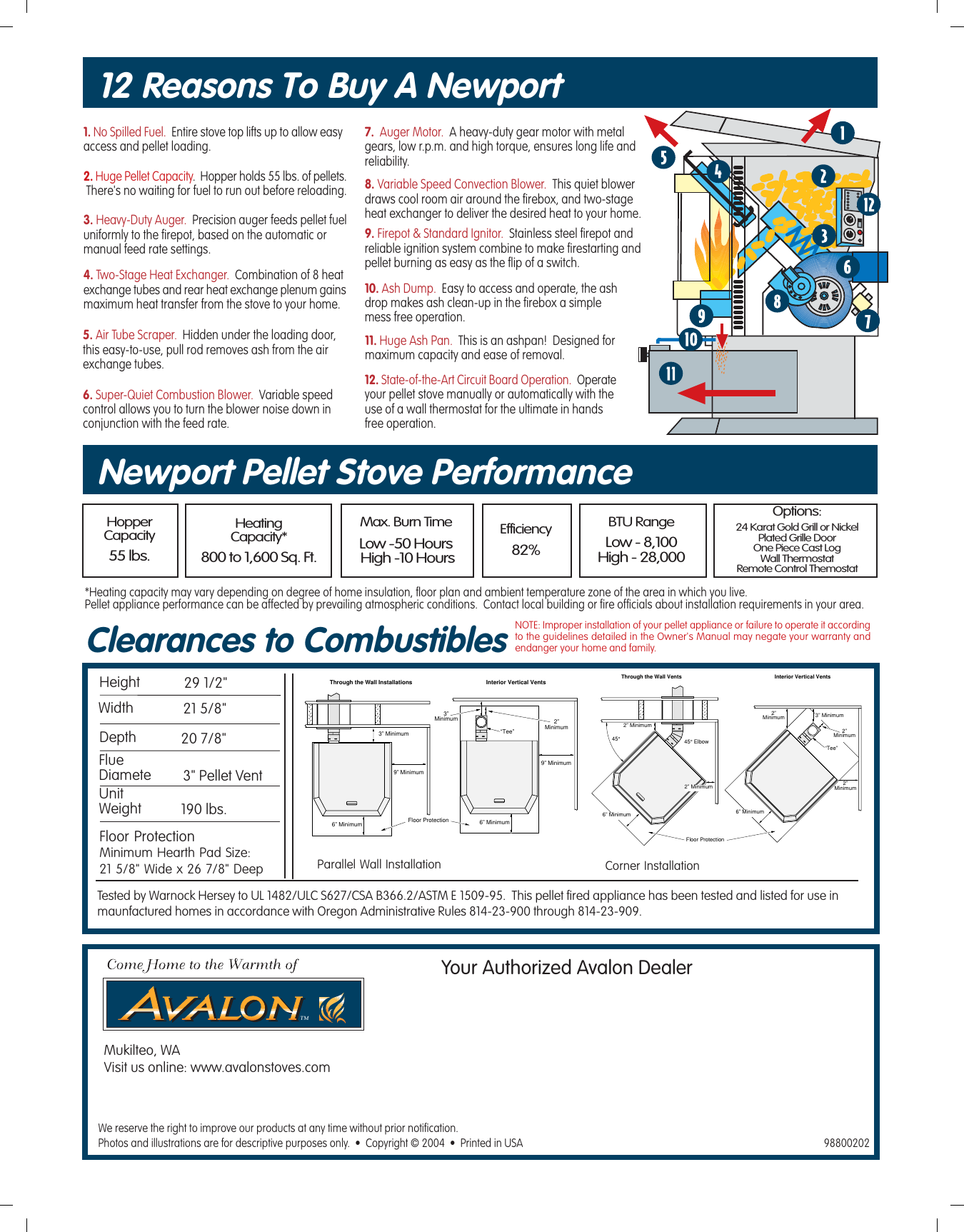 Page 2 of 2 - Avalon-Stoves Avalon-Stoves-Pellet-Burning-Stove-Users-Manual- Avalon.Newport.230183.pcg  Avalon-stoves-pellet-burning-stove-users-manual