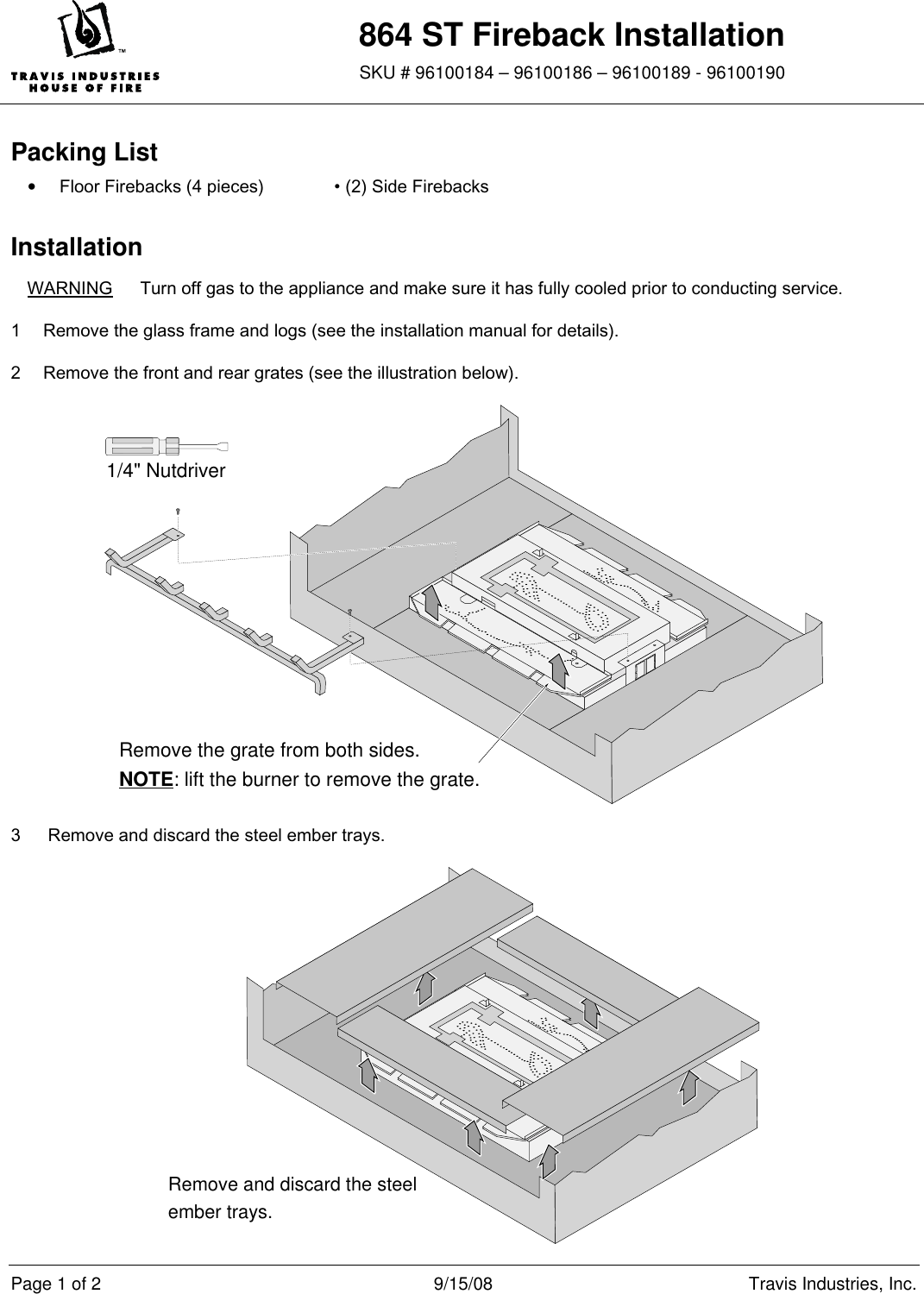 Page 1 of 2 - Avalon-Stoves Avalon-Stoves-St-Fireback-864-Users-Manual-  Avalon-stoves-st-fireback-864-users-manual