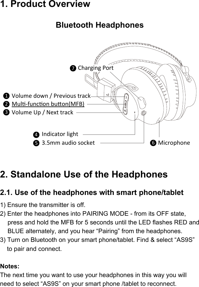Page 2 of Avantree Technology BTHS-AS9S Wireless Headphones User Manual                          