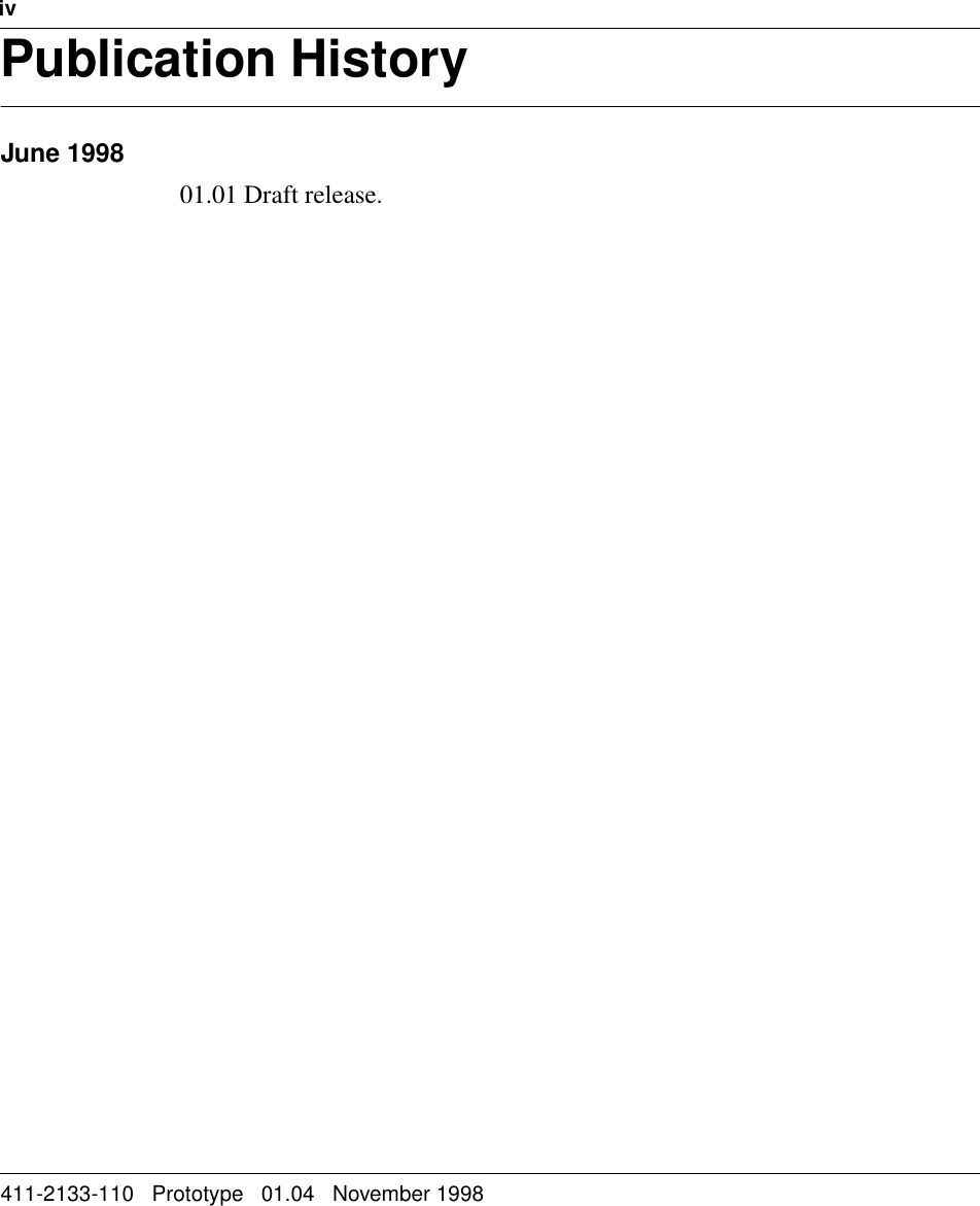 iv411-2133-110   Prototype   01.04   November 1998Publication HistoryJune 199801.01 Draft release.