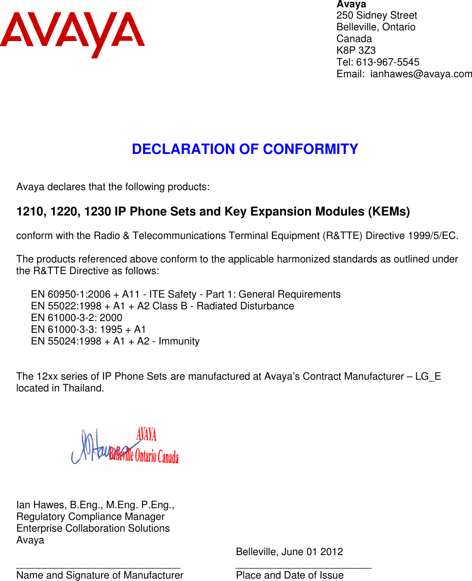 Page 1 of 1 - Avaya Avaya-12Xx-Ip-Deskphone-Doc-Users-Manual 2012-05-03 - DoC 16xx IP Phones Setsx