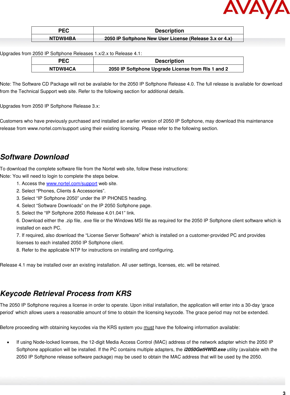 Page 3 of 8 - Avaya Avaya-2050-Ip-Softphone-Users-Manual- Bulletin #/ Goes Here  Avaya-2050-ip-softphone-users-manual