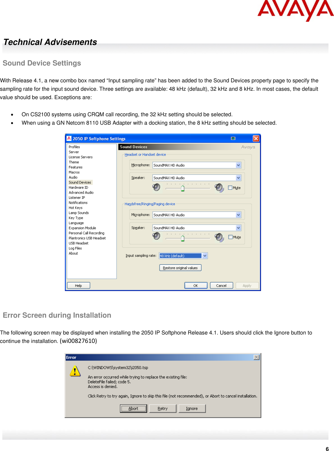 Page 6 of 8 - Avaya Avaya-2050-Ip-Softphone-Users-Manual- Bulletin #/ Goes Here  Avaya-2050-ip-softphone-users-manual