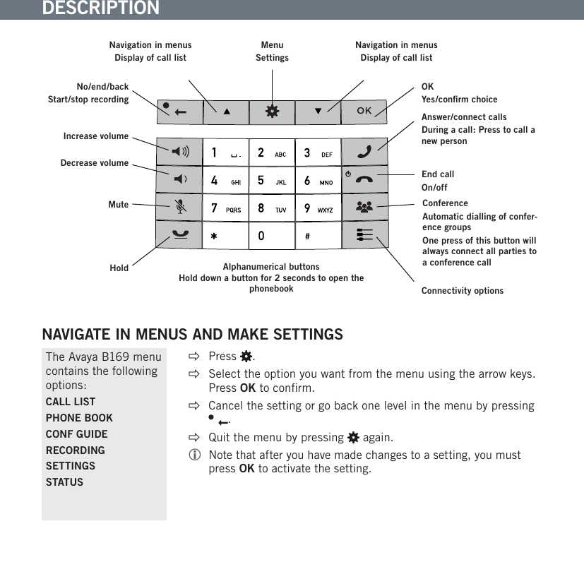 Page 2 of 4 - Avaya Avaya-B169-Conference-Phone-Quick-Start-Manual-  Avaya-b169-conference-phone-quick-start-manual