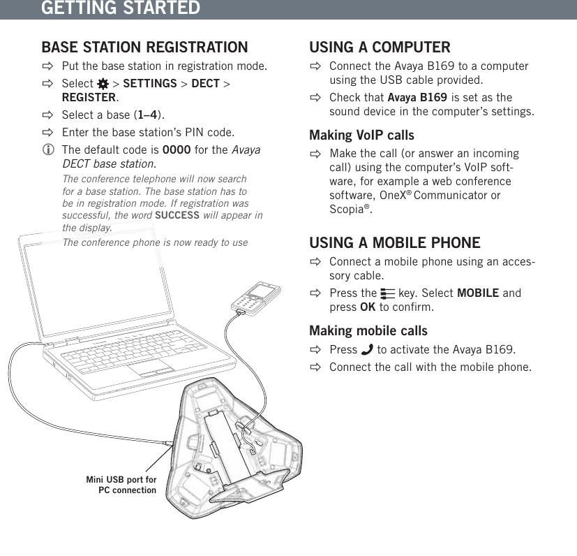 Page 3 of 4 - Avaya Avaya-B169-Conference-Phone-Quick-Start-Manual-  Avaya-b169-conference-phone-quick-start-manual
