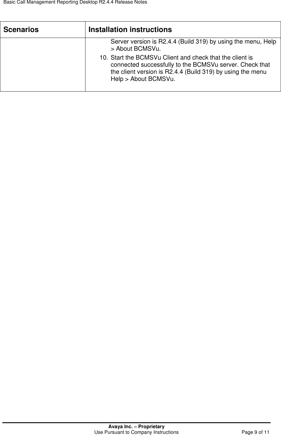 Page 10 of 12 - Avaya Avaya-Basic-Call-Management-Reporting-Desktop-R2-4-4-Release-Notes- BCMRD Release Notes  Avaya-basic-call-management-reporting-desktop-r2-4-4-release-notes