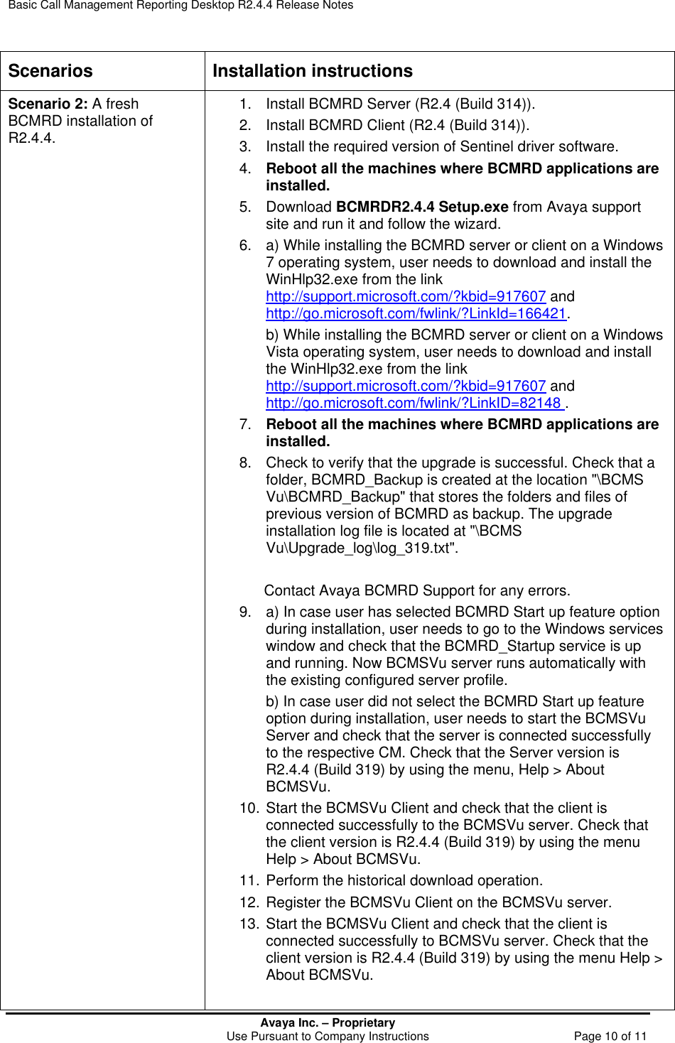 Page 11 of 12 - Avaya Avaya-Basic-Call-Management-Reporting-Desktop-R2-4-4-Release-Notes- BCMRD Release Notes  Avaya-basic-call-management-reporting-desktop-r2-4-4-release-notes