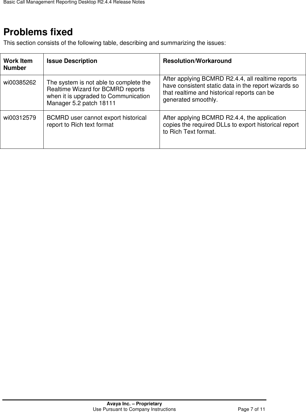 Page 8 of 12 - Avaya Avaya-Basic-Call-Management-Reporting-Desktop-R2-4-4-Release-Notes- BCMRD Release Notes  Avaya-basic-call-management-reporting-desktop-r2-4-4-release-notes