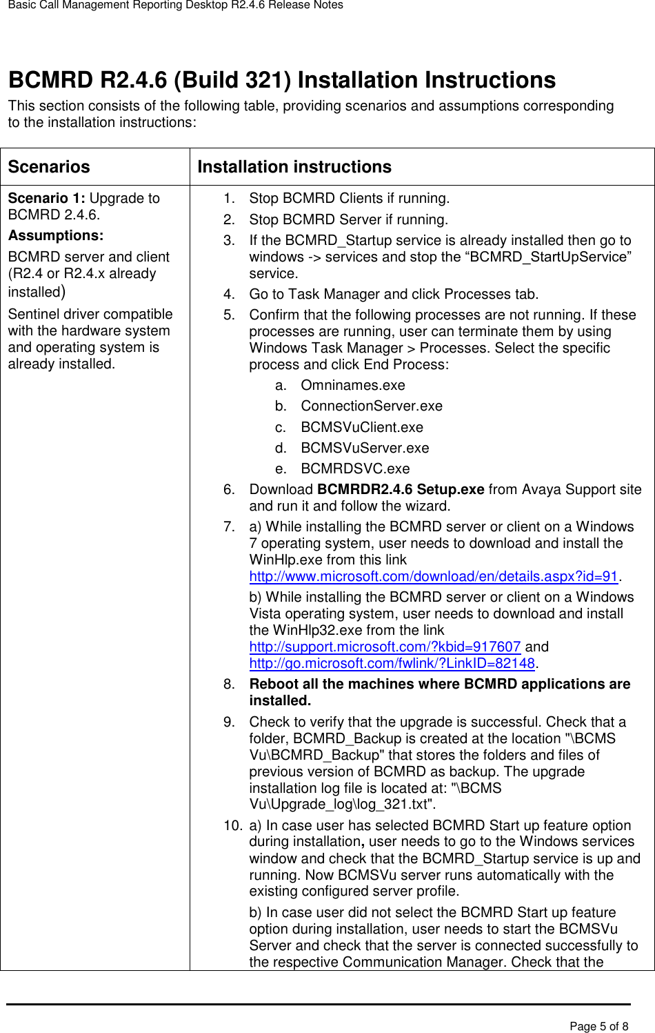 Page 6 of 9 - Avaya Avaya-Basic-Call-Management-System-Reporting-Desktop-Release-2-4-6-Release-Notes- BCMRD Release Notes  Avaya-basic-call-management-system-reporting-desktop-release-2-4-6-release-notes