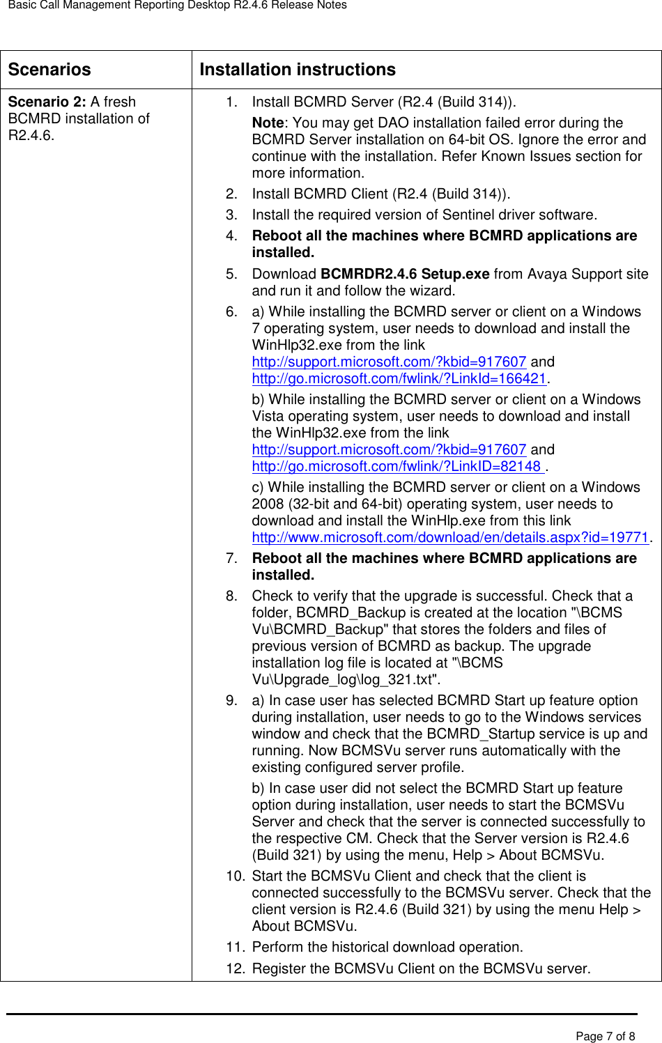 Page 8 of 9 - Avaya Avaya-Basic-Call-Management-System-Reporting-Desktop-Release-2-4-6-Release-Notes- BCMRD Release Notes  Avaya-basic-call-management-system-reporting-desktop-release-2-4-6-release-notes