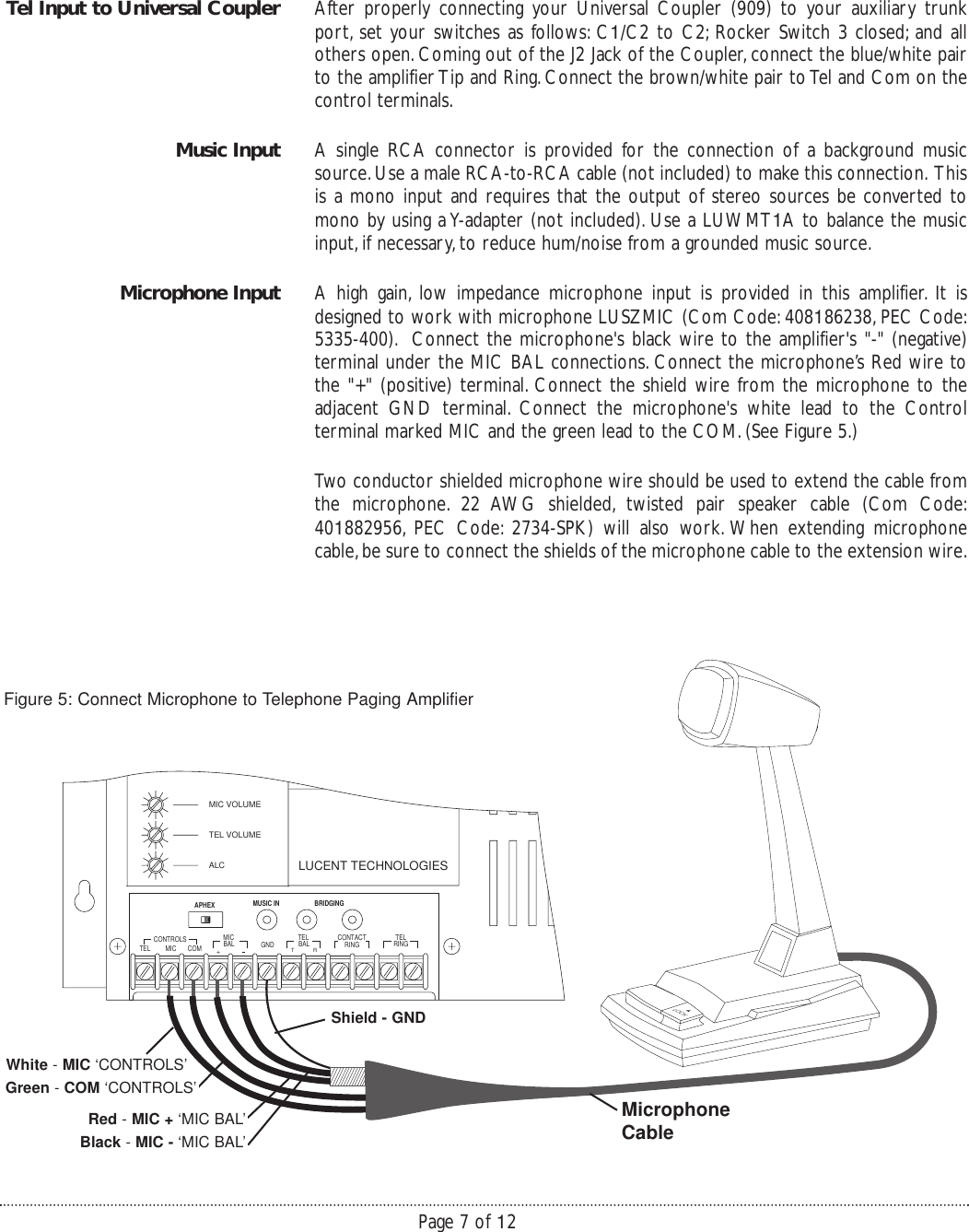 Page 7 of 12 - Avaya Avaya-Bogen-Telephone-Paging-Amplifier-250-Watt--Installation-And-Use-Manual-  Avaya-bogen-telephone-paging-amplifier-250-watt--installation-and-use-manual