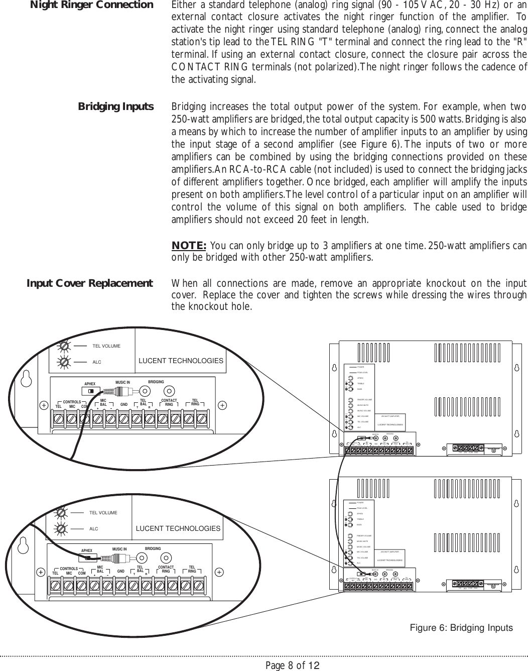 Page 8 of 12 - Avaya Avaya-Bogen-Telephone-Paging-Amplifier-250-Watt--Installation-And-Use-Manual-  Avaya-bogen-telephone-paging-amplifier-250-watt--installation-and-use-manual