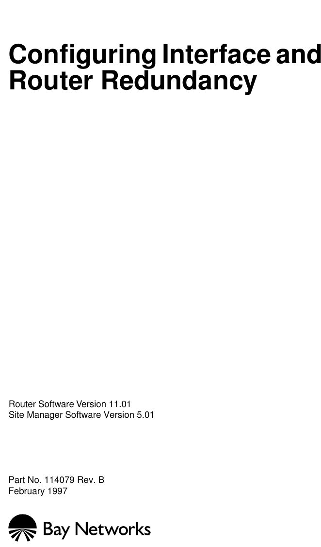 Avaya Configuring Interface And Router Redundancy Users Manual