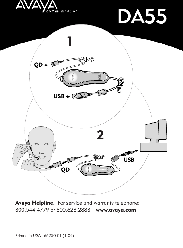 Page 1 of 2 - Avaya Avaya-Headsets-Da55-Users-Manual- 19208 Plantronics  Avaya-headsets-da55-users-manual