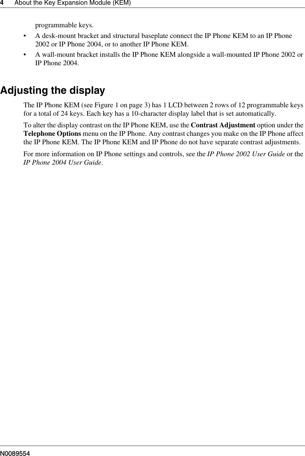 Page 4 of 12 - Avaya Avaya-Ip-Key-Expansion-Module-Kem-User-Guide- IP Key Expansion Module (KEM) User Guide  Avaya-ip-key-expansion-module-kem-user-guide