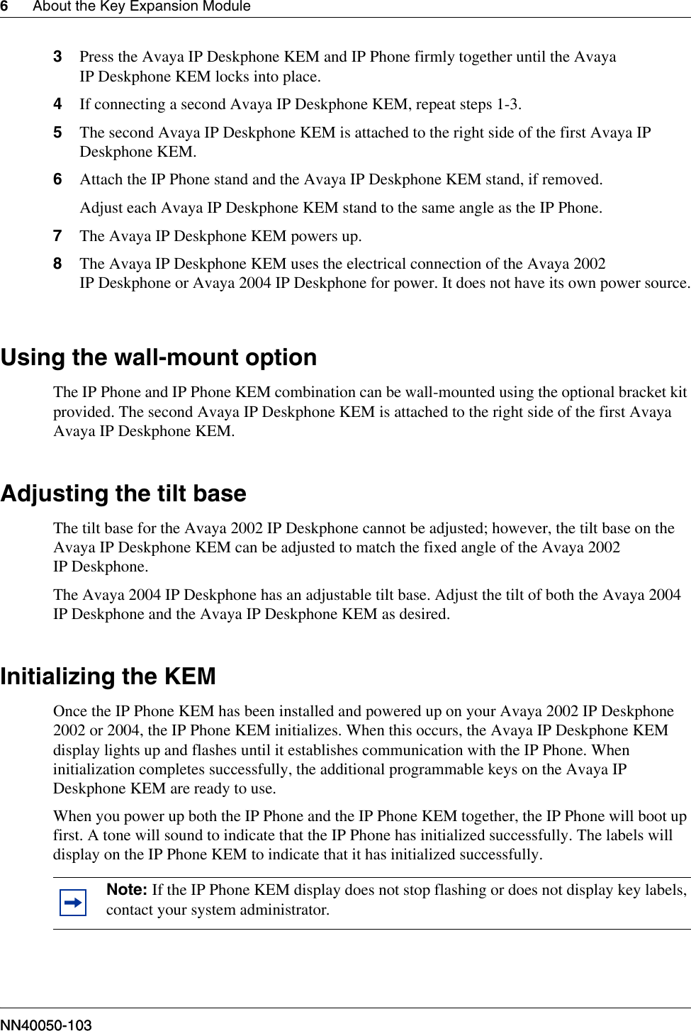 Page 6 of 12 - Avaya Avaya-Ip-Key-Expansion-Module-Kem-User-Guide-  Avaya-ip-key-expansion-module-kem-user-guide