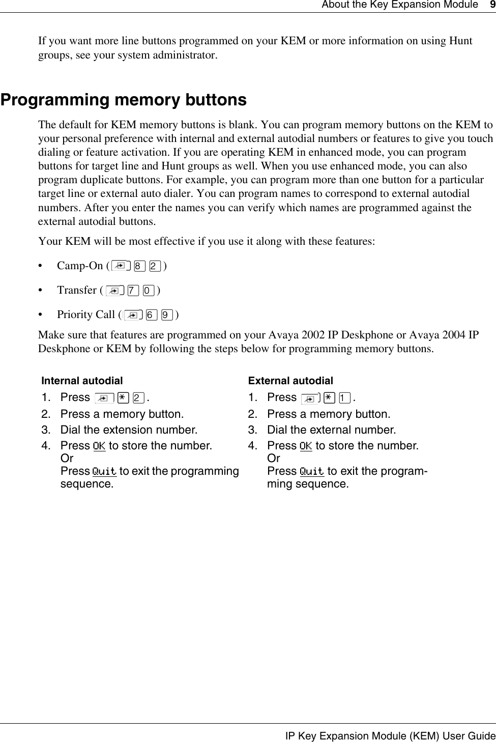 Page 9 of 12 - Avaya Avaya-Ip-Key-Expansion-Module-Kem-User-Guide-  Avaya-ip-key-expansion-module-kem-user-guide