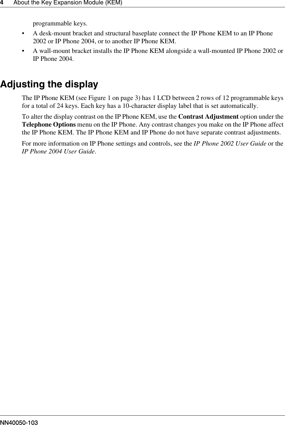 Page 4 of 12 - Avaya Avaya-Ip-Key-Expansion-Module-Kem-User-Guide- IP Key Expansion Module (KEM) User Guide  Avaya-ip-key-expansion-module-kem-user-guide