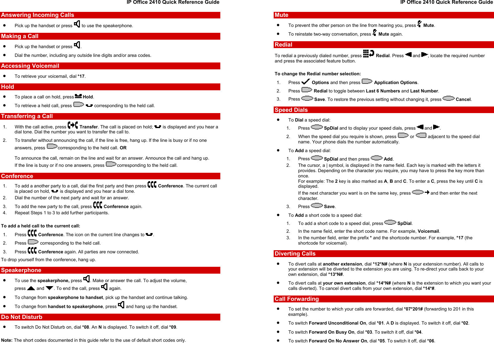 Page 2 of 2 - Avaya Avaya-Ip-Office-2410-Quick-Reference-Guide IP Office 2410 Phone QRG