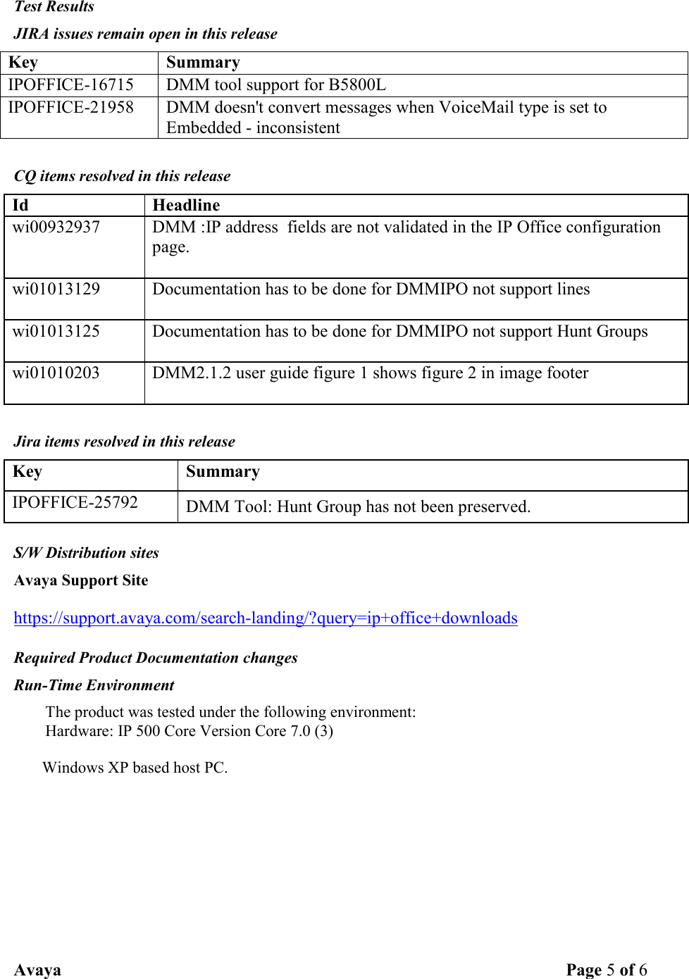 Page 5 of 6 - Avaya Avaya-Ip-Office-Data-Migration-Manager-2-1-4-Users-Manual DMM_IPO_2.1.4_ReleaseNotes