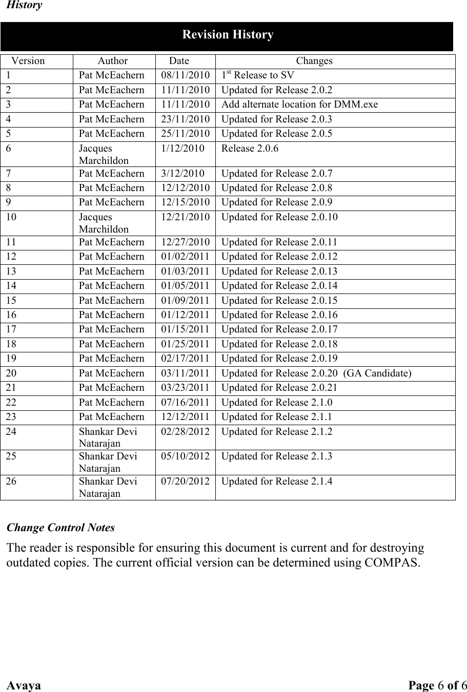 Page 6 of 6 - Avaya Avaya-Ip-Office-Data-Migration-Manager-2-1-4-Users-Manual DMM_IPO_2.1.4_ReleaseNotes