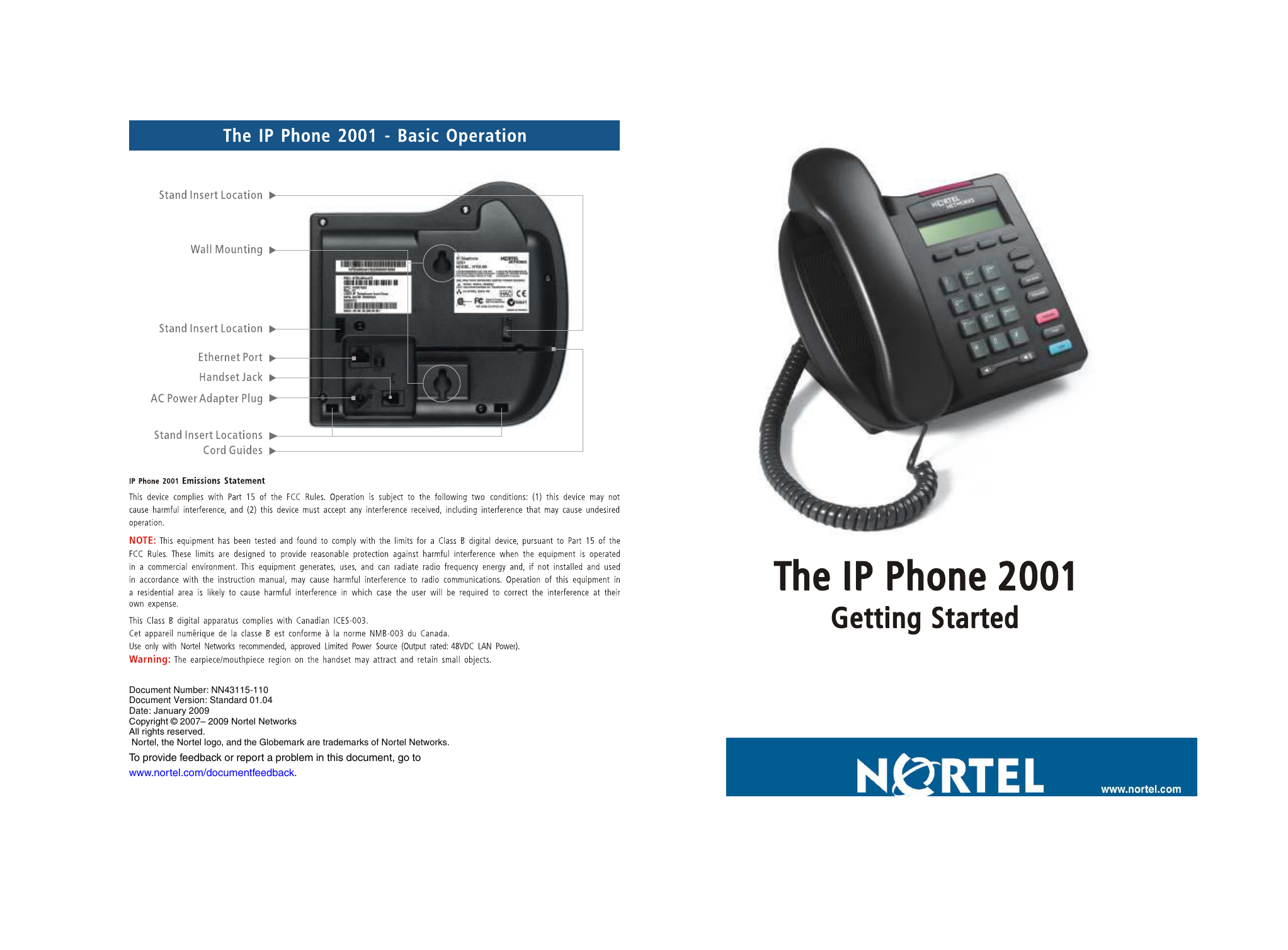Page 1 of 2 - Avaya Avaya-Ip-Phone-2001-Getting-Started-For-Communication-Server-1000-Getting-Started-Manual-  Avaya-ip-phone-2001-getting-started-for-communication-server-1000-getting-started-manual